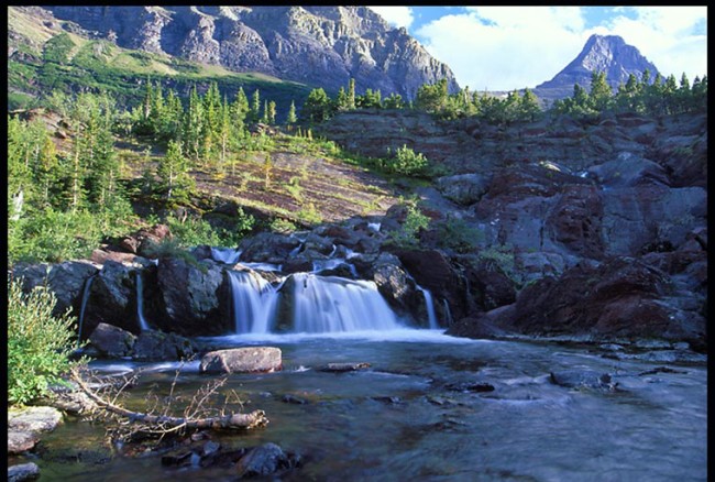 Bible Verse of the Day Beatitude Series: Redrock Falls, Glacier National Park, Montana and Matthew 5:4