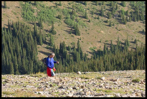 A man hiking up the side of Mount Elbert to represent walking up the mountain of God's Word