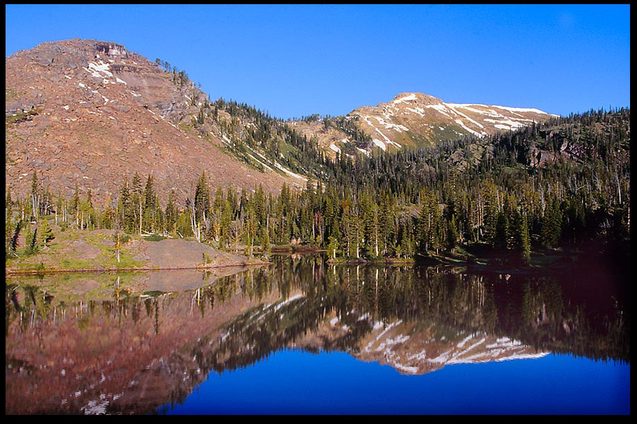  A Lake Nestled in the Mountains, Bob Marshall Wilderness, Montana and 2 Samuel 22:47 God my rock