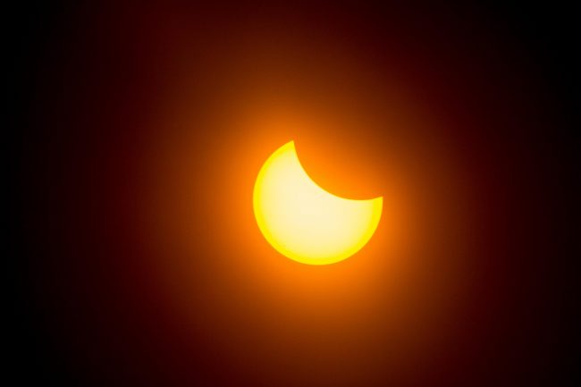 A partial solar eclipse. One of several eclipse photos