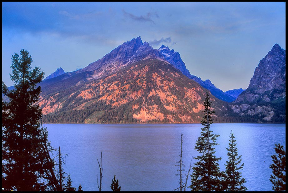 Teewinot Mountain from Jenny Lake, Grand Teton National Park, Wyoming and Psalm 62:2 Bible verse about God and stability