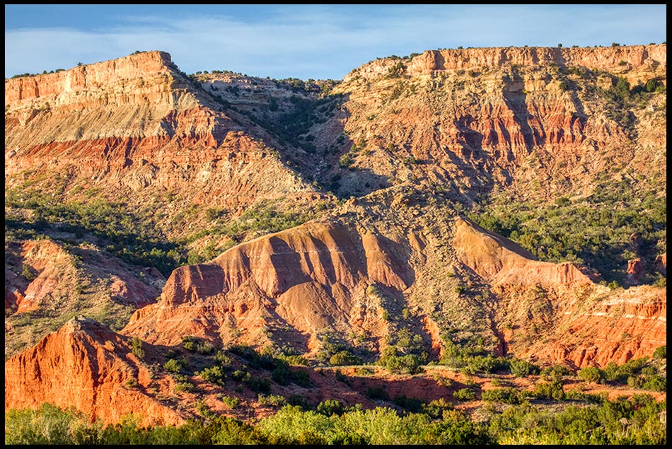 The orange and red desert canyon rocks of Palo Duro Canyon, Texas and Psalm 144:1-2a.