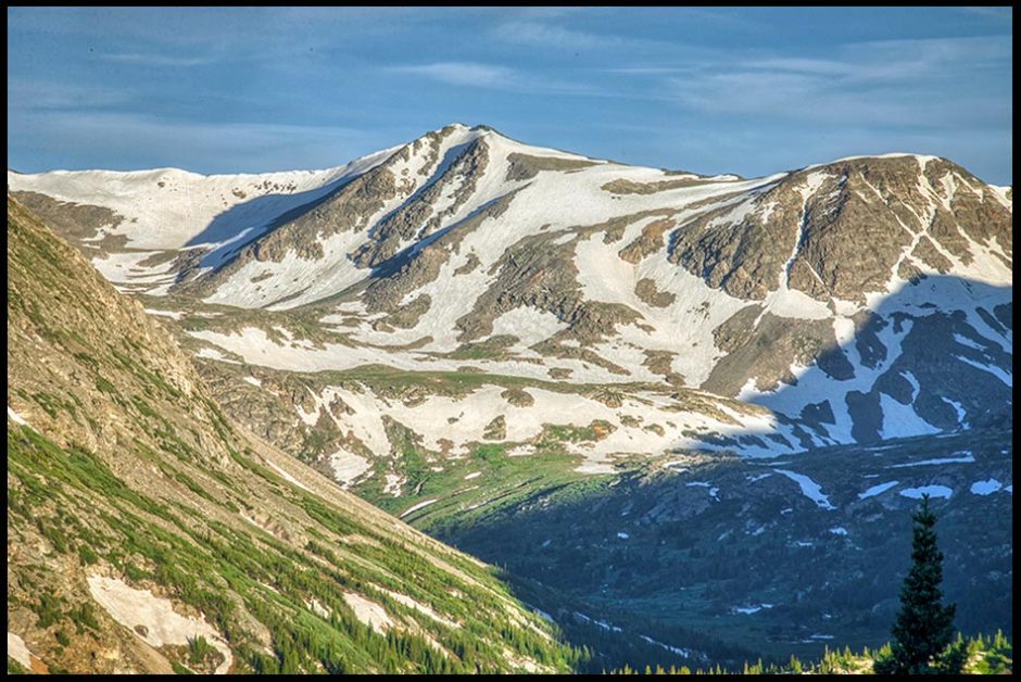 Summer snow still covers the mountains in the San Isabel National Forest, Colorado. Bible Verse of the Day: Psalm 150:1-2 . Mountains make for a great sanctuary to worship God