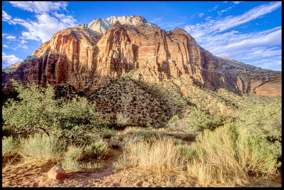 The ancient East Temple Rock in the dry desert of Zion National Park“ Bible Verse of the Day Attributes of God Series: Psalm 102 Immutable God 