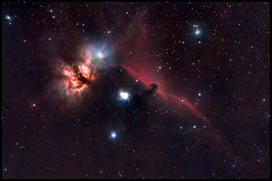 The Horsehead Nebula and surrounding stars in deep space. Bible verse of the day psalm 84, God's dwelling Place