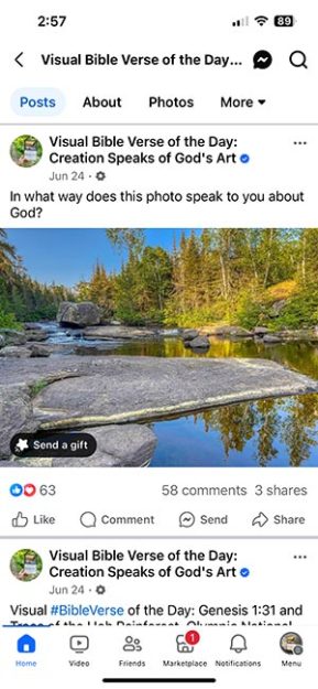 An iPhone screenshot of a photo post made on Facebook asking the question, "Should we post photos on social media?"