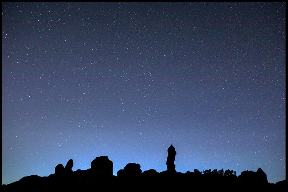 Stars over rock formation, Arches National Park, Utah. Bible verse of the day So Shall Your Descendants Be Genesis 15:5-16