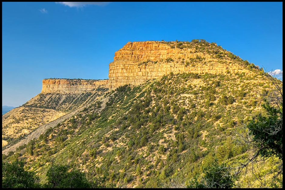 A large mesa in Mesa Verde National Park used to illustrate a table in the wilderness from Psalm 78 for Bible verse of the day